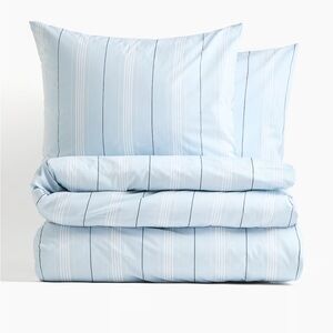H&M COTTON PERCALE QUEEN DUVET COVER SET